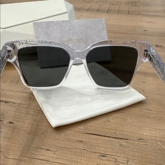 Jimmy Choo Silver Glitter Sunglasses main image 4